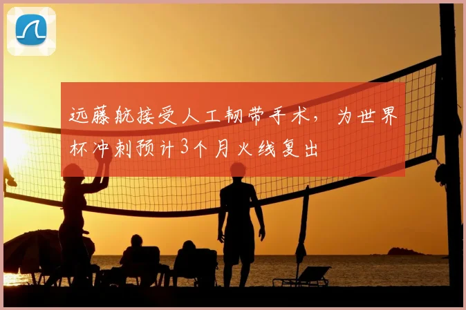 远藤航接受人工韧带手术，为世界杯冲刺预计3个月火线复出